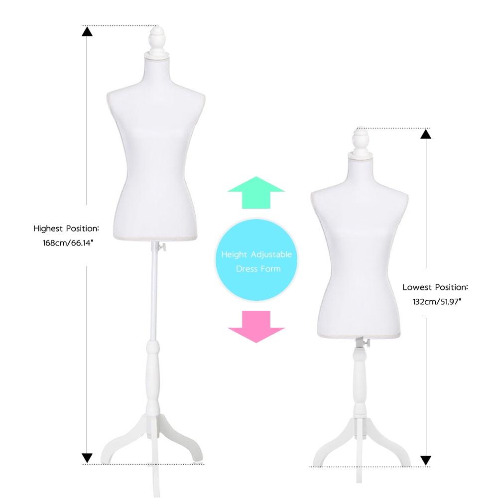 Adjustable White Foam Female Mannequin with Tripod Stand