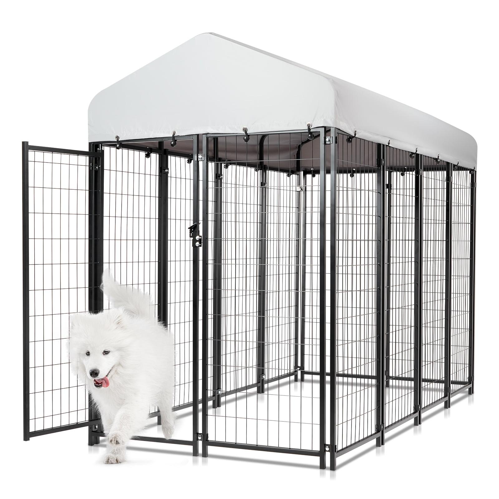 Zimtown Outdoor Dog Kennel Heavy Duty Dog Cage with Cover 8' x 4' x 6'