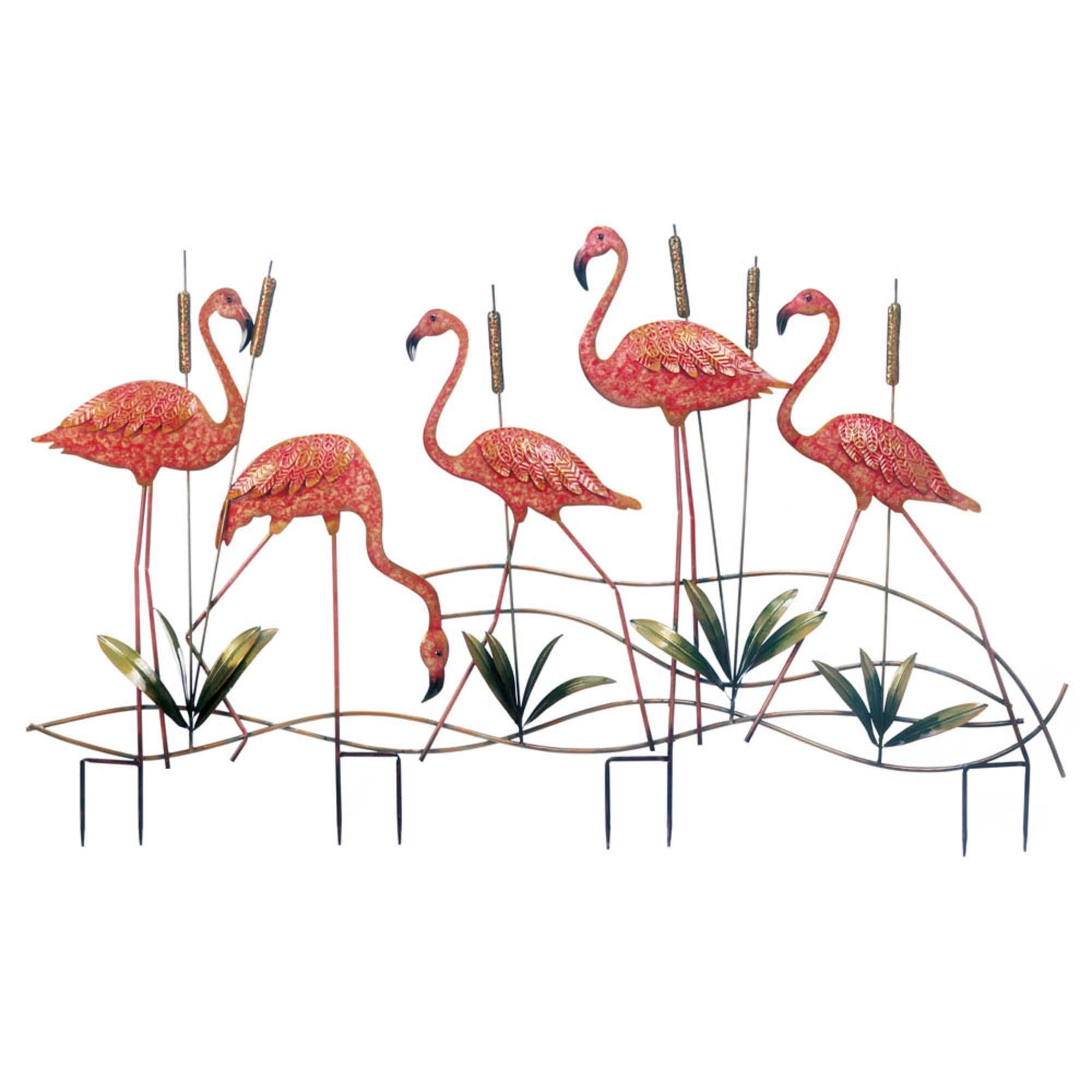 28.5" Iron Flamingo Garden Stake Pink - Zingz & Thingz: Outdoor Metal Decor, No Assembly Required