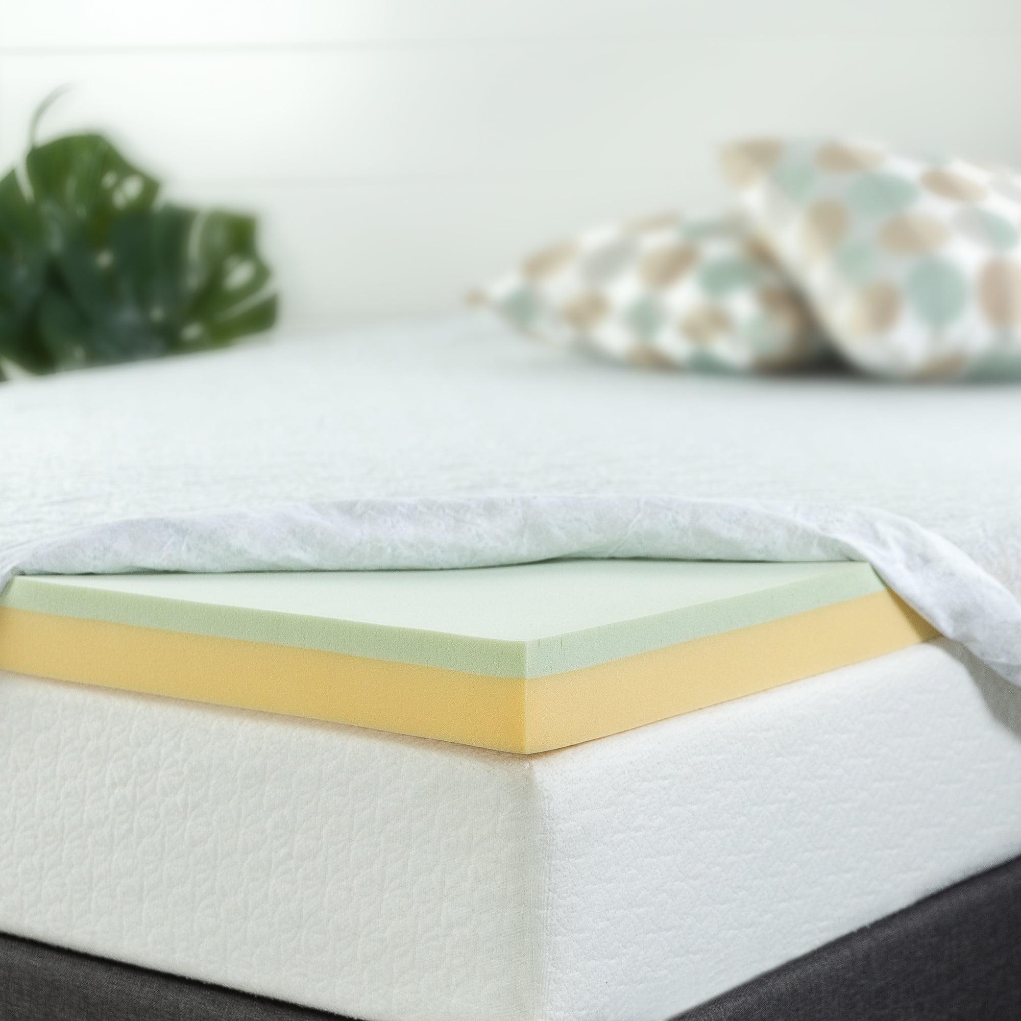 Twin 3-Inch Green Tea Memory Foam Mattress Topper