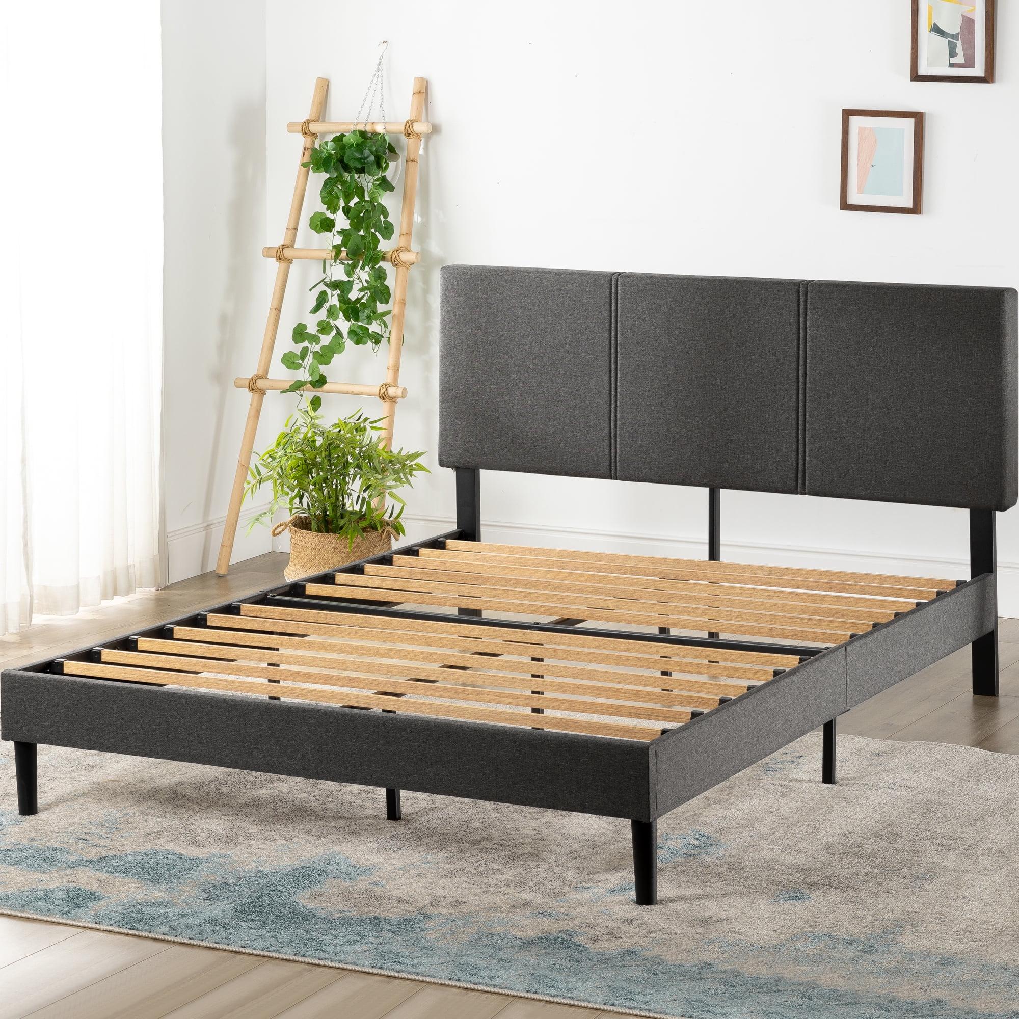 Cambril 38 inch Upholstered Platform Bed Frame with Sustainable Bamboo Slats