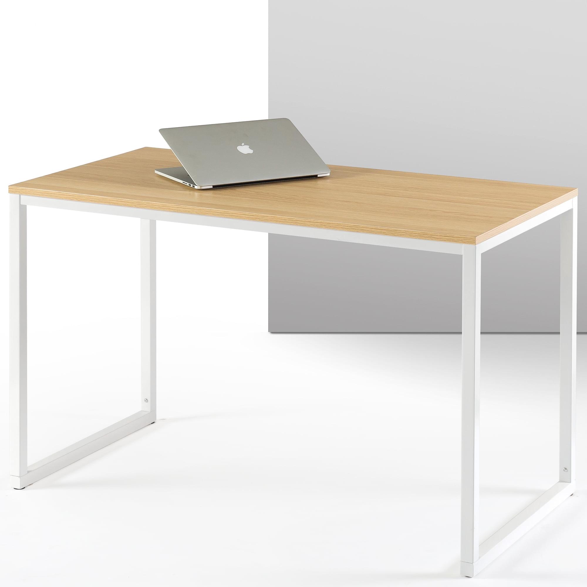 Jennifer 60'' Natural Wood and White Metal Desk