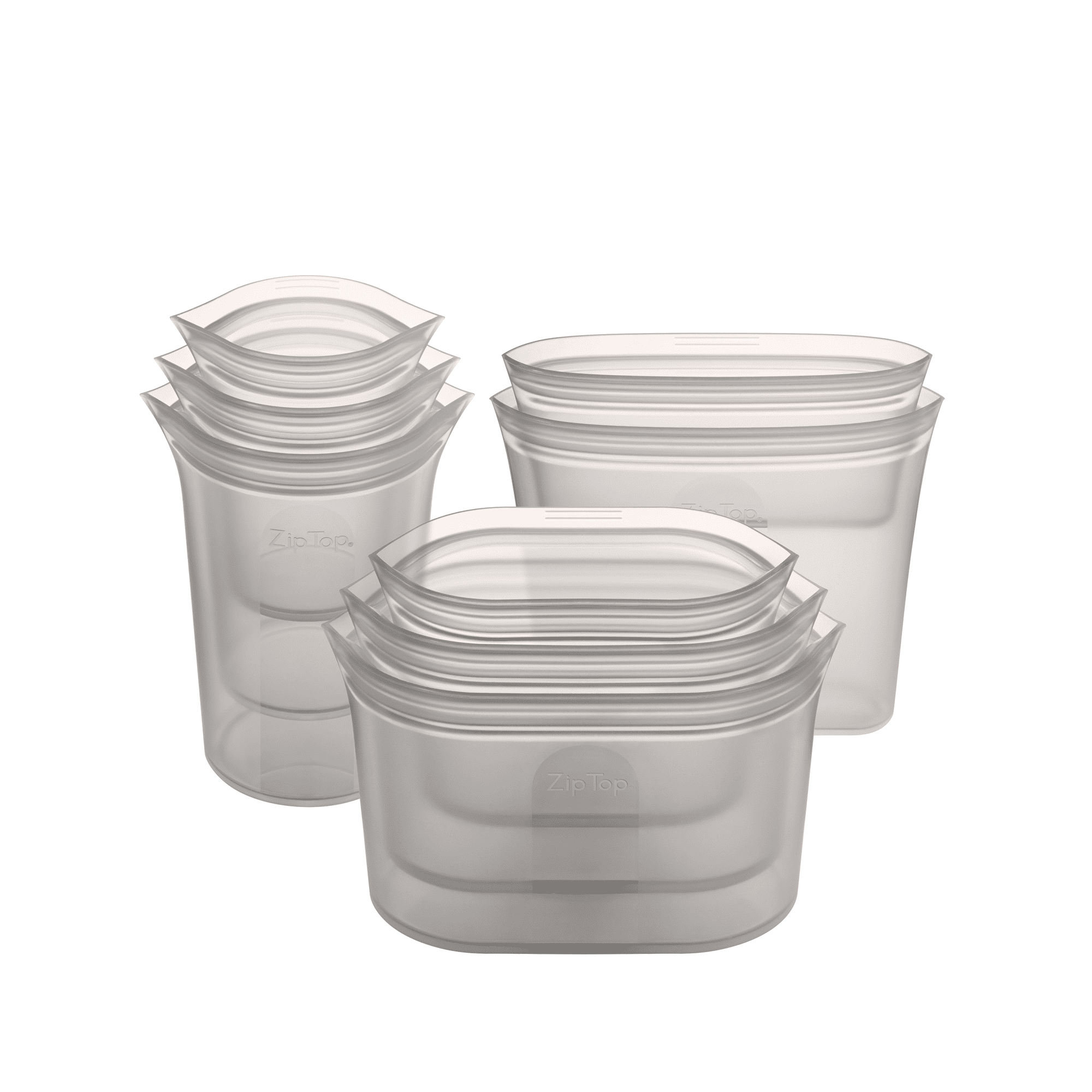 Gray BPA-Free Silicone Reusable Food Storage Container Set