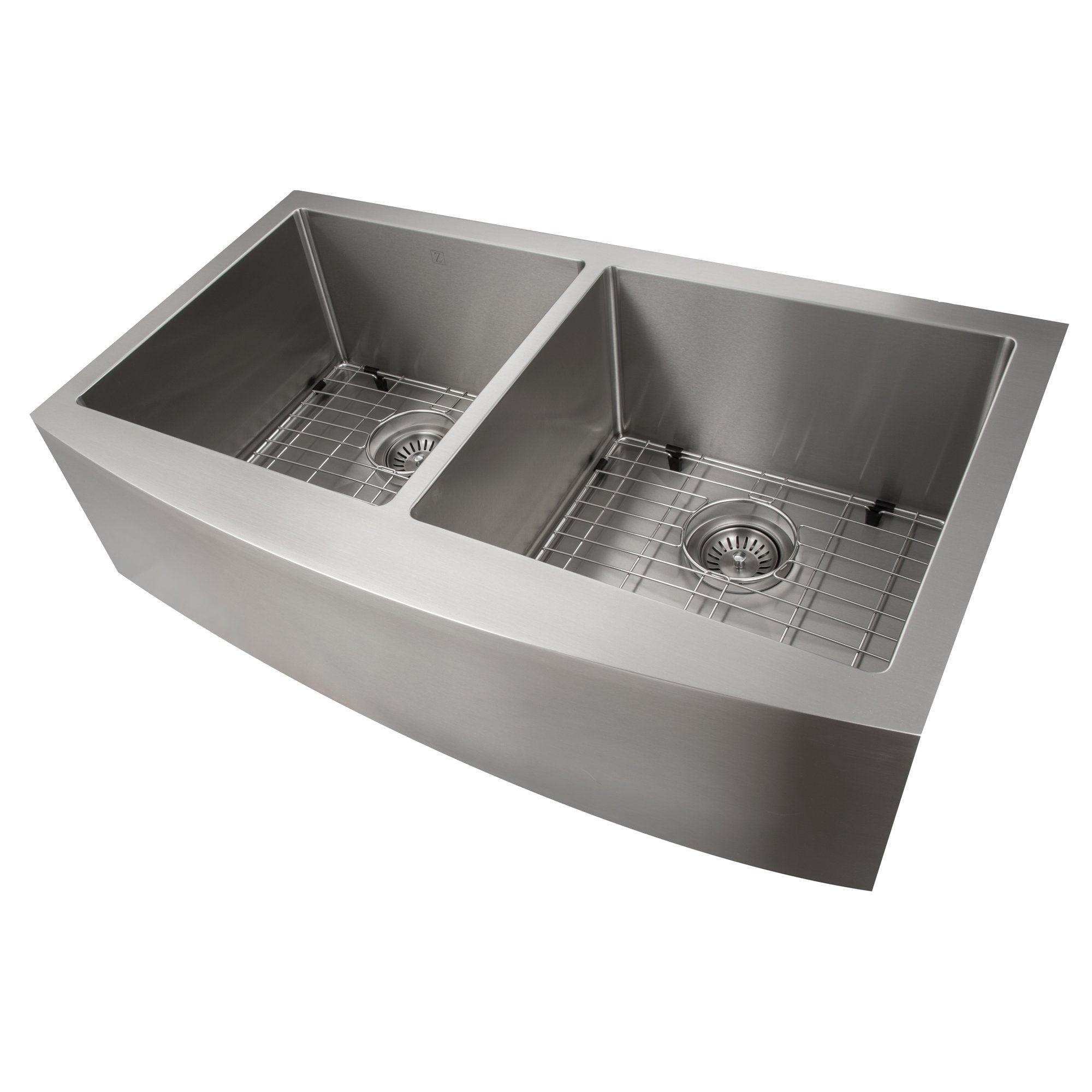 Niseko 36" Stainless Steel Double Bowl Freestanding Kitchen Sink