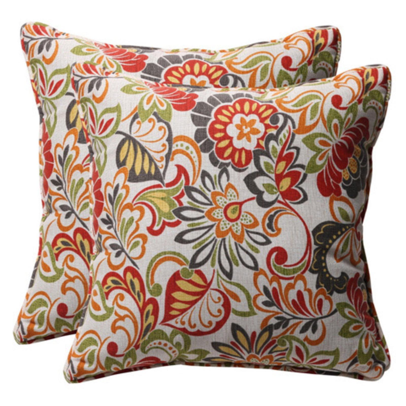 Pillow Perfect Striped Indoor/Outdoor Reversible Throw Pillow (Set of 2)