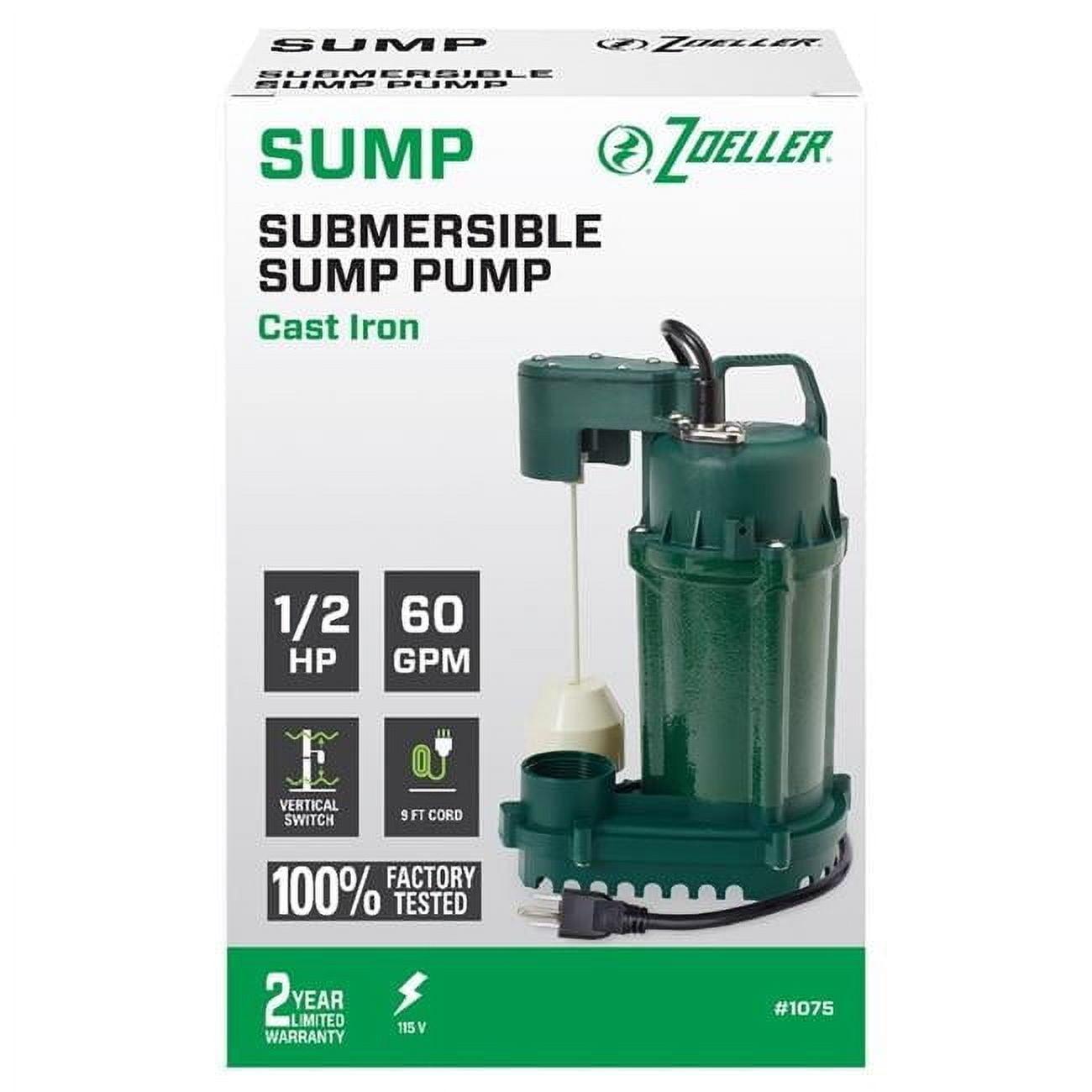 60GPM Cast Iron Submersible Sump Pump (1075-0001)