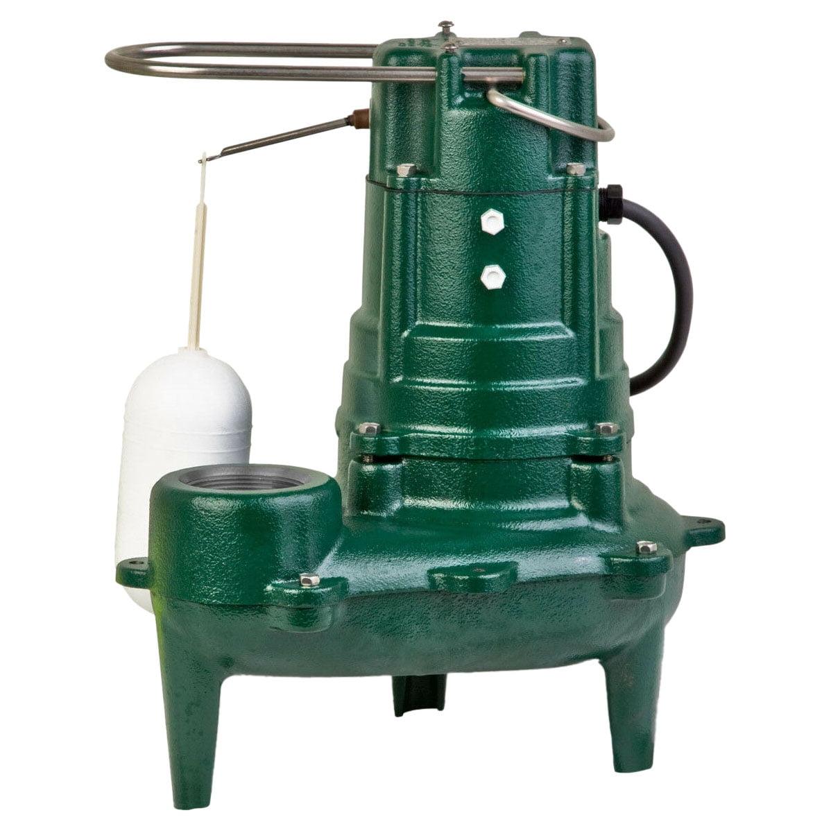 Zoeller Green Cast Iron Submersible Sewage Pump, 1/2 HP