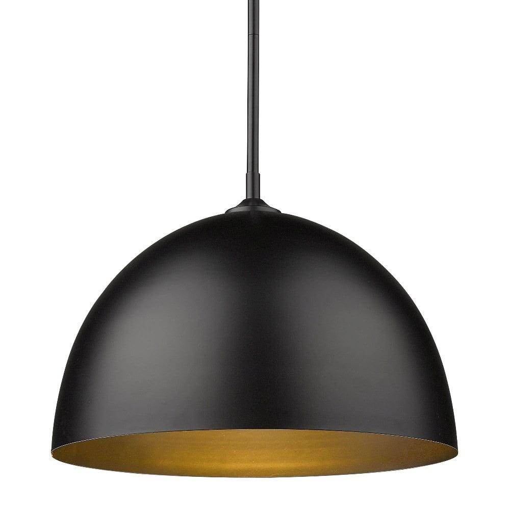 Zoey 16" Matte Black Modern Industrial Bowl Pendant Light