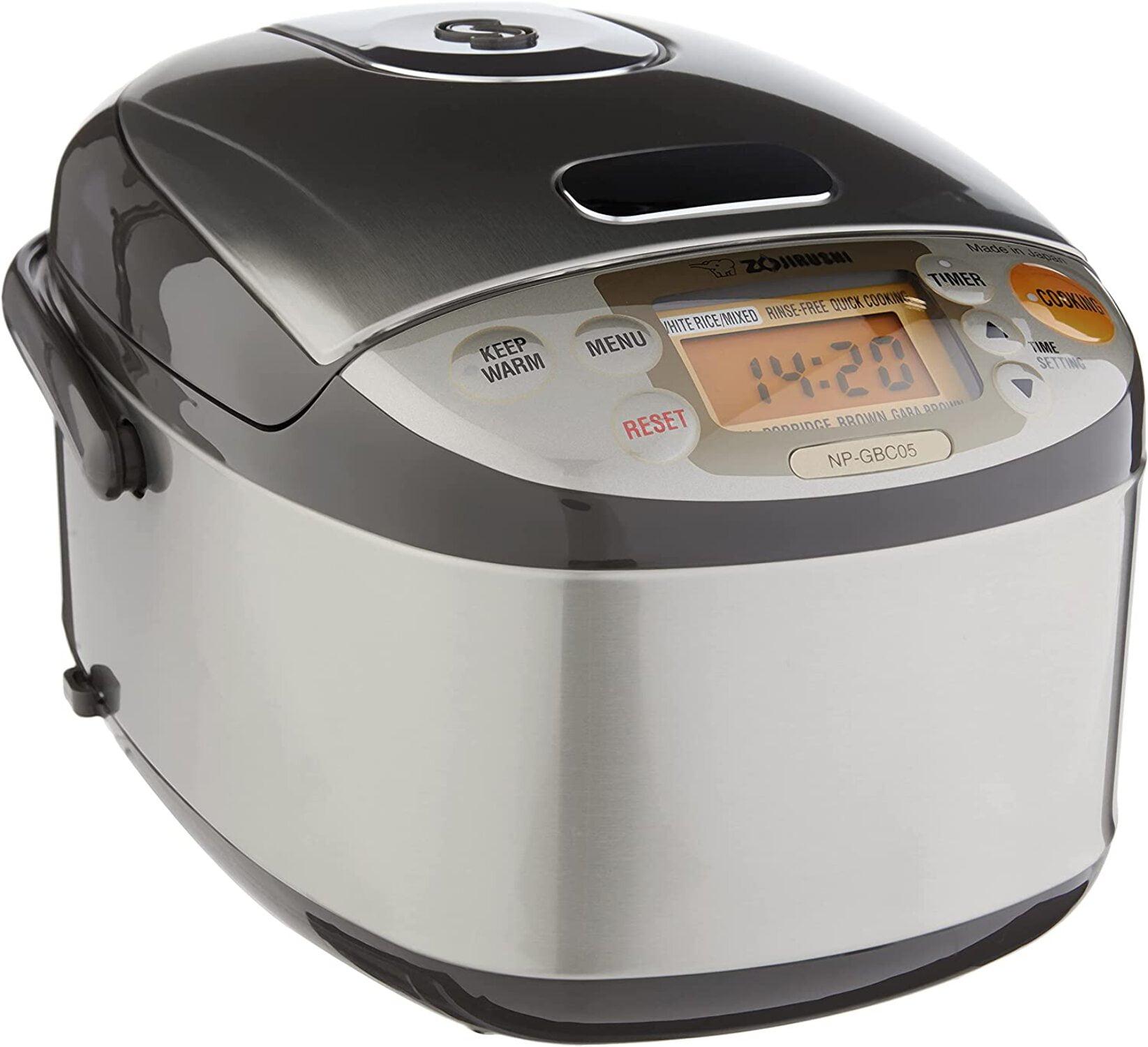 Zojirushi Induction Heating Rice Cooker & Warmer, 3 cups (uncooked), Stainless Dark Brown, Made in Japan: Japanese Brand, 7 Settings, NP-GBC05