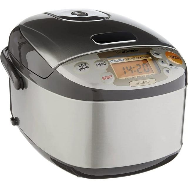 Zojirushi Induction Heating Rice Cooker & Warmer, 3 cups (uncooked), Stainless Dark Brown, Made in Japan: Japanese Brand, 7 Settings, NP-GBC05