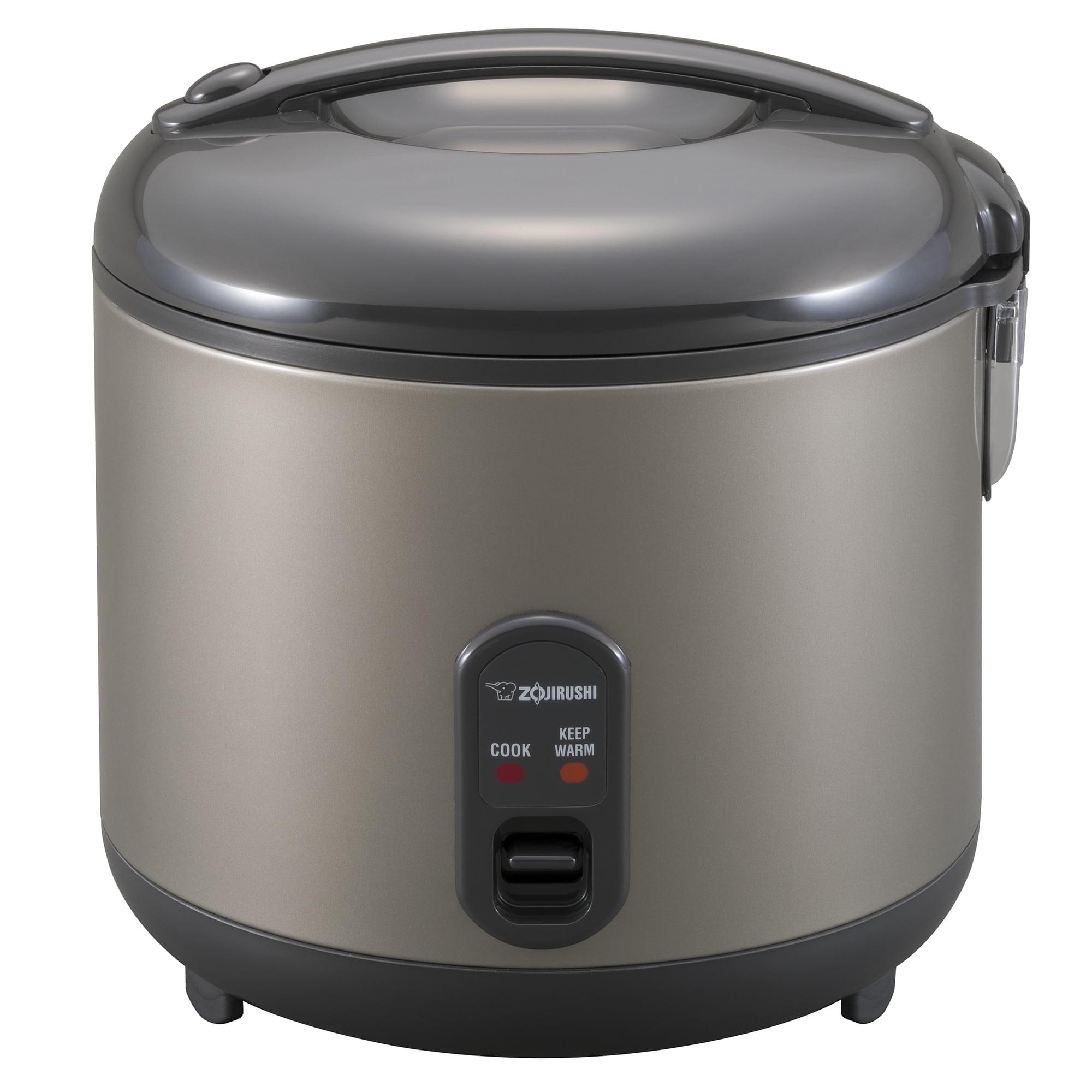 Sleek 14'' Stainless Steel Electric Rice Cooker & Warmer - Metallic Gray