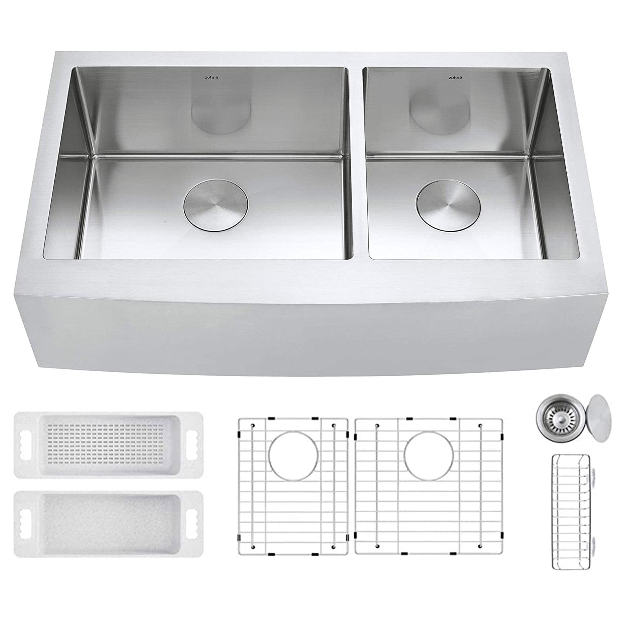 20'' L Farmhouse / Apron Double Bowl Stainless Steel Kitchen Sink