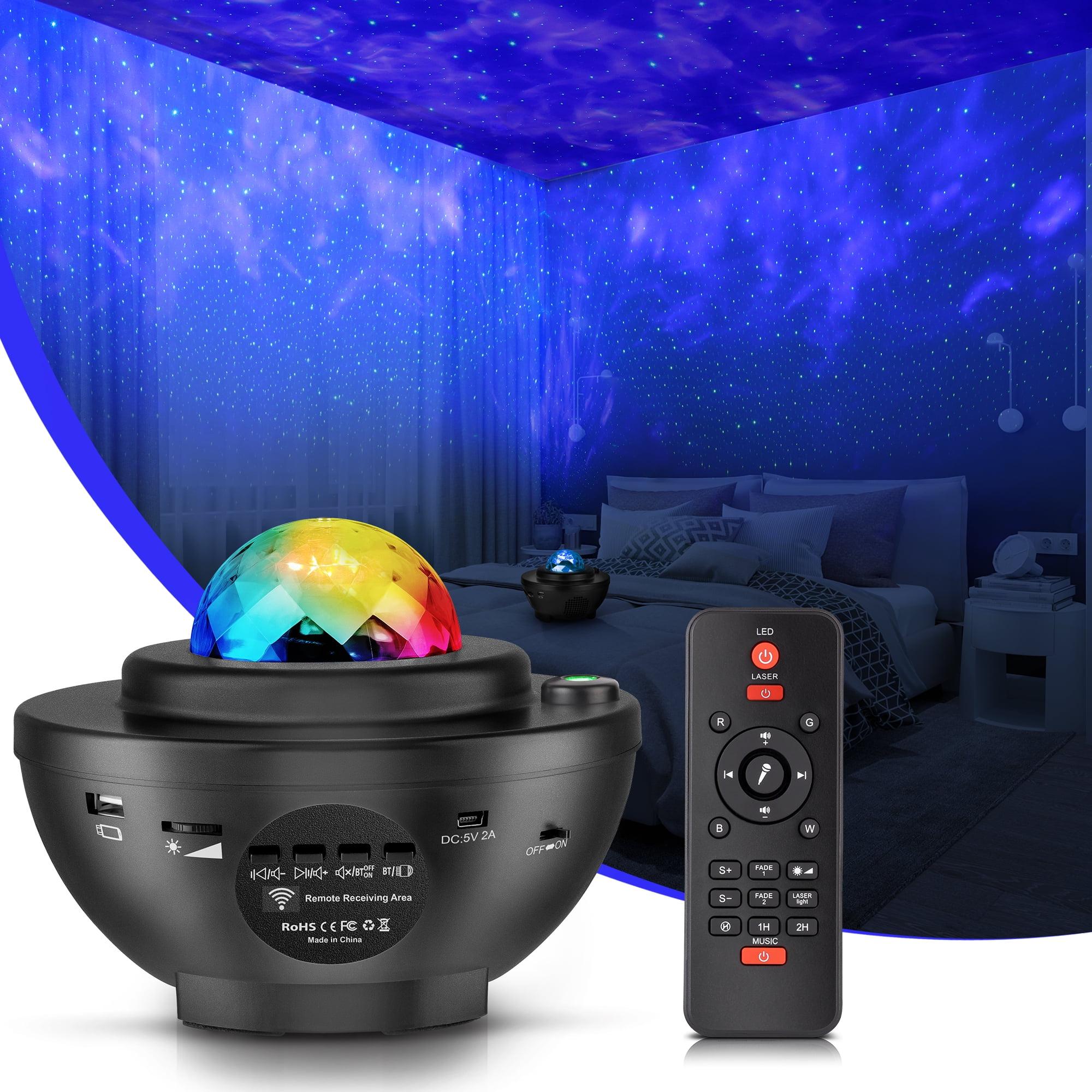 Black LED Star Night Light Projector with Bluetooth Speaker