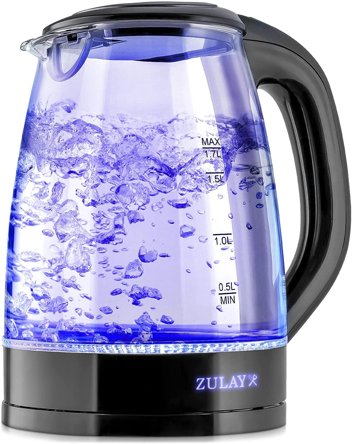 Zulay 1.7L Glass Electric Kettle with Blue LED Light