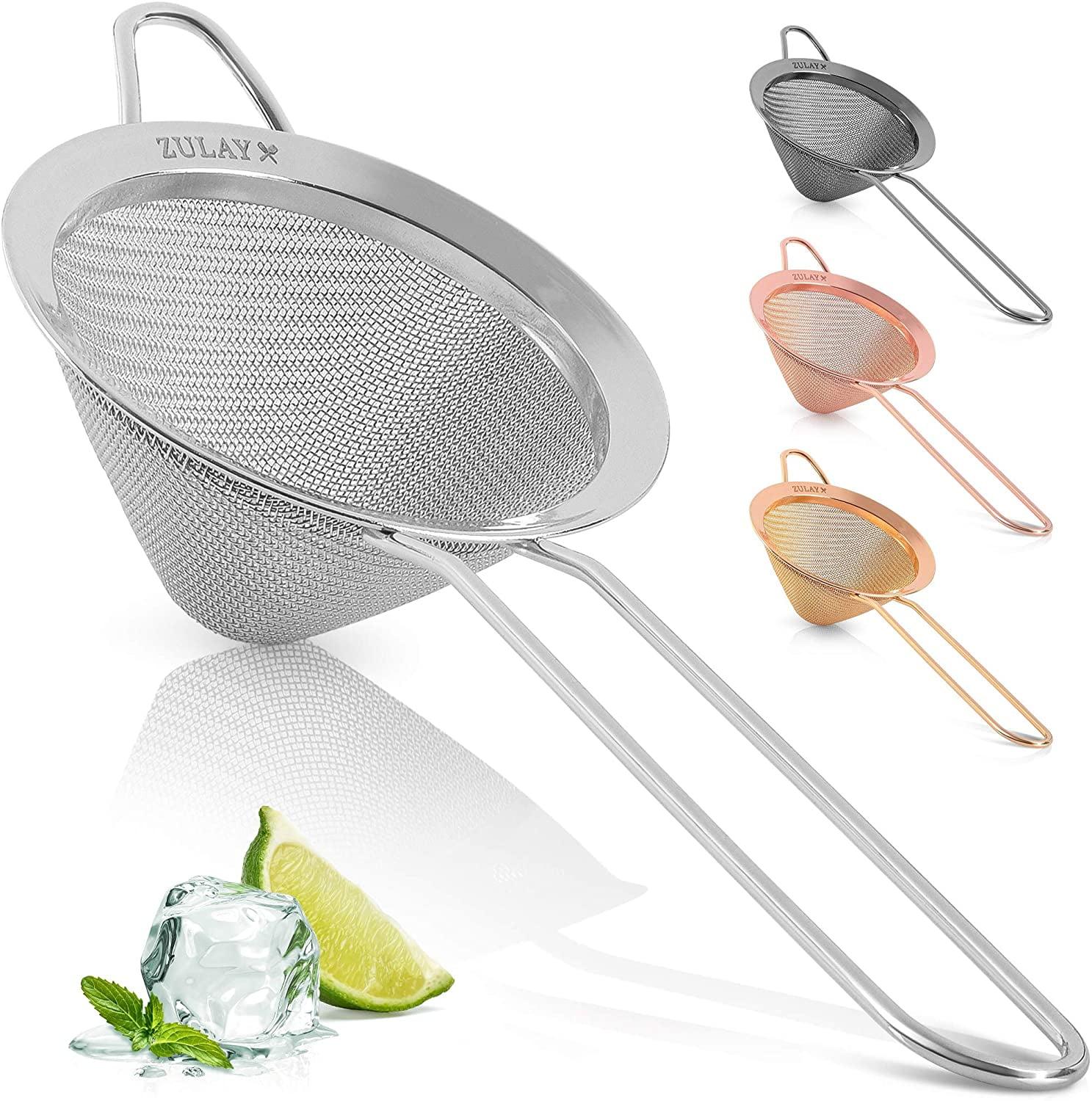 Silver Stainless Steel Fine Mesh Cocktail Strainer