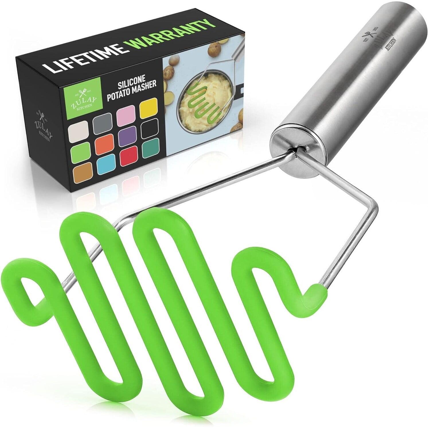 Light Green Silicone and Stainless Steel Potato Masher