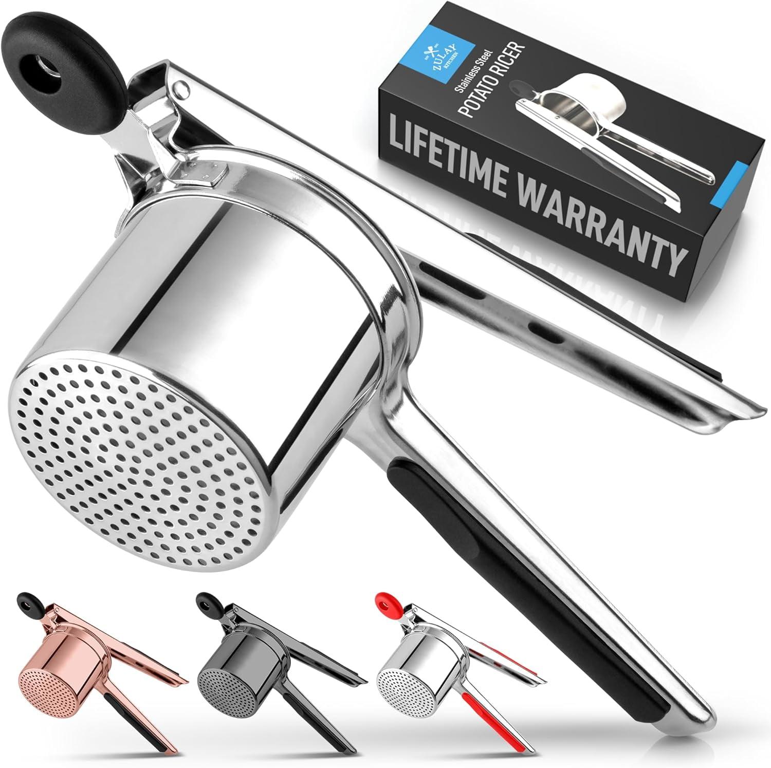 Zulay Kitchen Zulay Kitchen Large 13.5oz Potato Ricer Stainless Steel Heavy Duty Masher with Non-Slip Handle