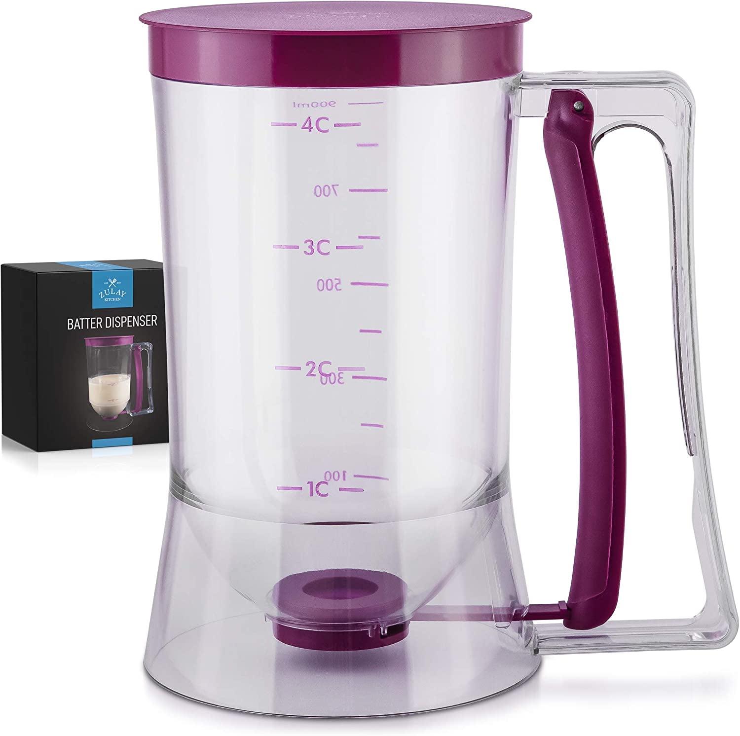 Purple 4-Cup Plastic Pancake and Cupcake Batter Dispenser