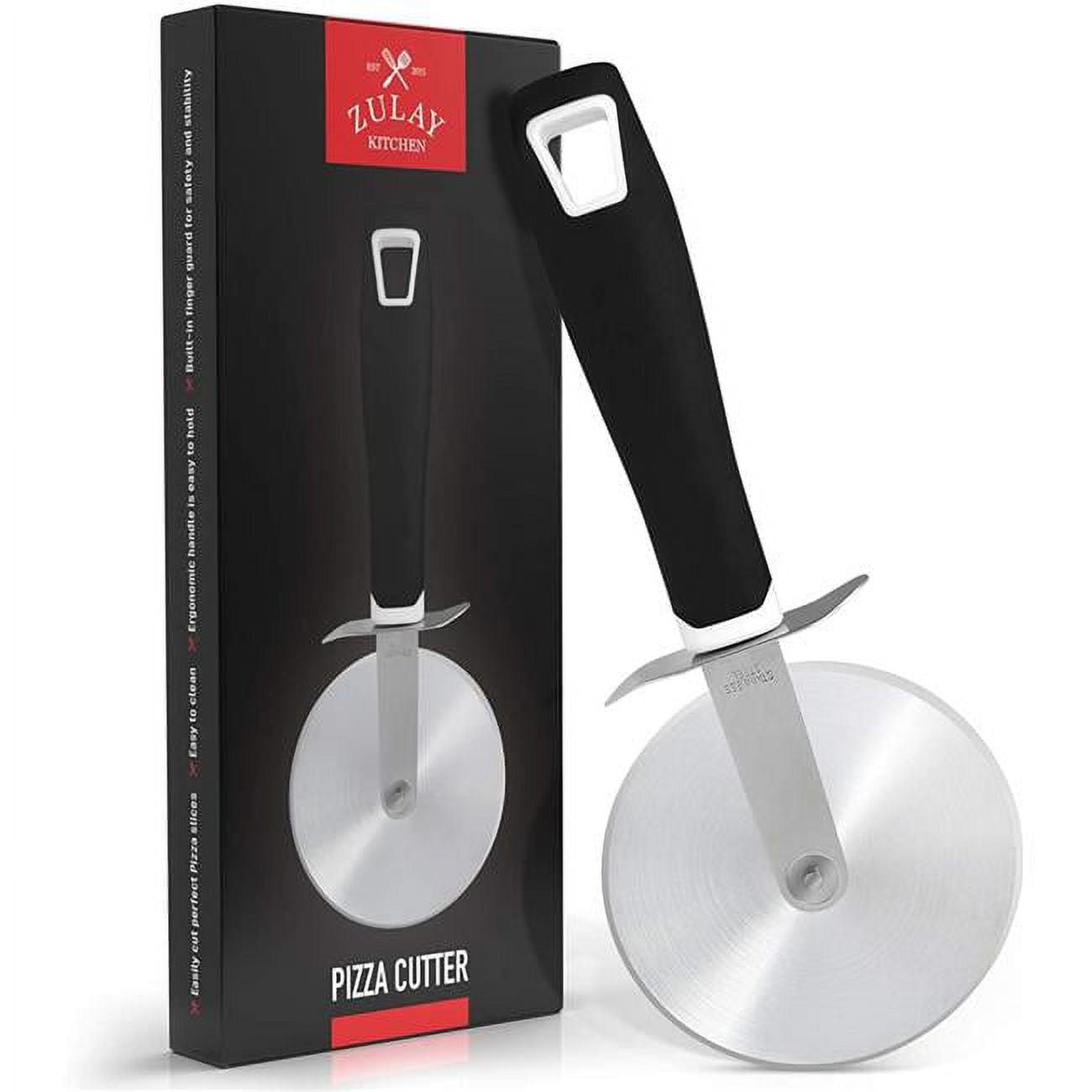 Ergonomic Black Stainless Steel Pizza Cutter Wheel