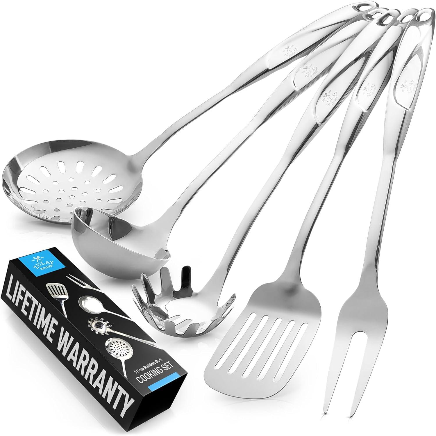 Zulay Kitchen Zulay Kitchen 5 Piece Stainless Steel Cooking Utensil Set