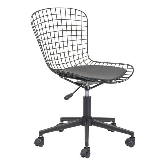 Zuo® Modern Wire Mid-Back Office Chair, Black