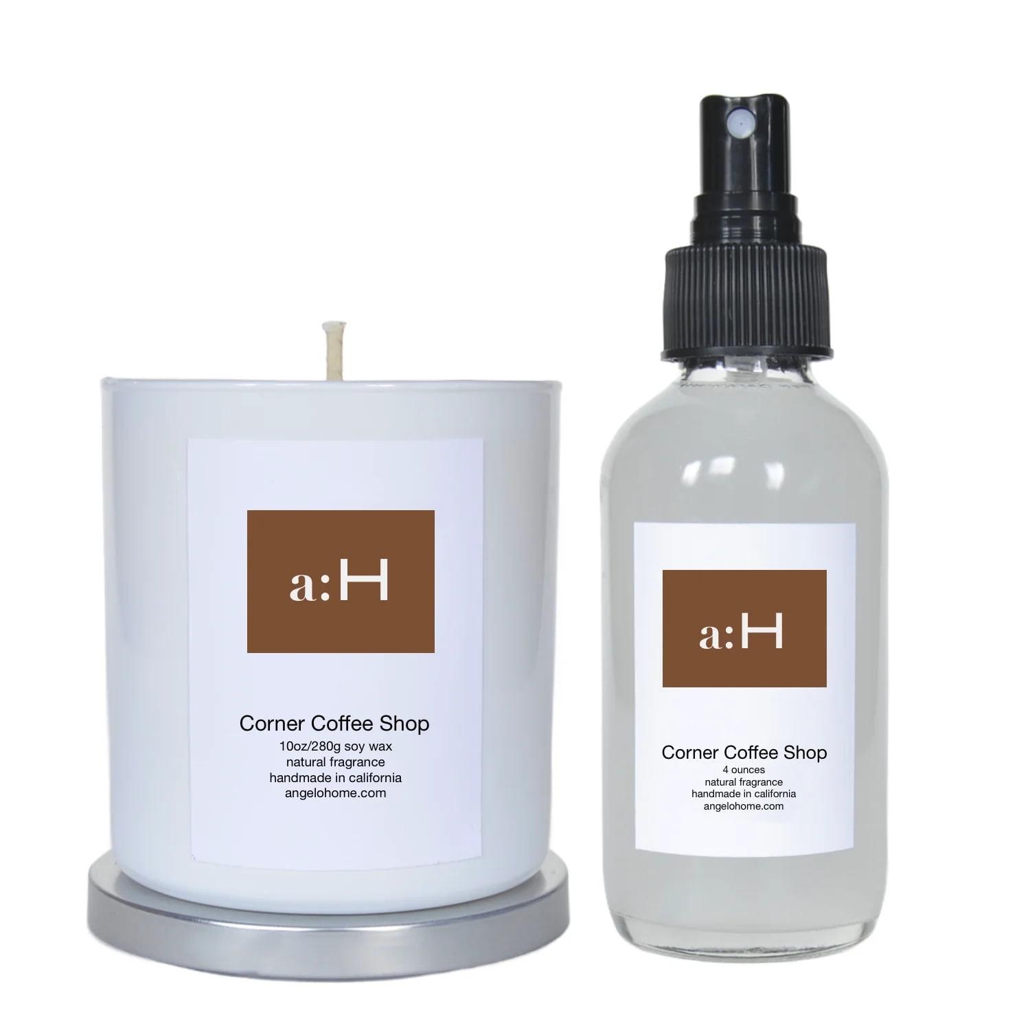 A:H Corner Coffee Shop Scented Candle And Room Spray Candle with Glass Holder