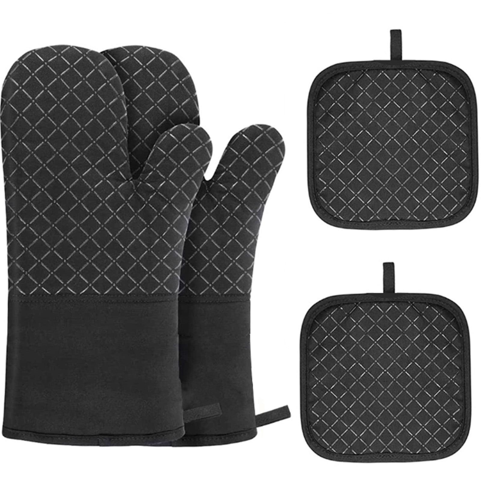 ACDNAC 4Pcs Oven Mitts,Effective Anti Slip and Anti Scalding Oven Mitt,Anti Corrosion Pot Holders