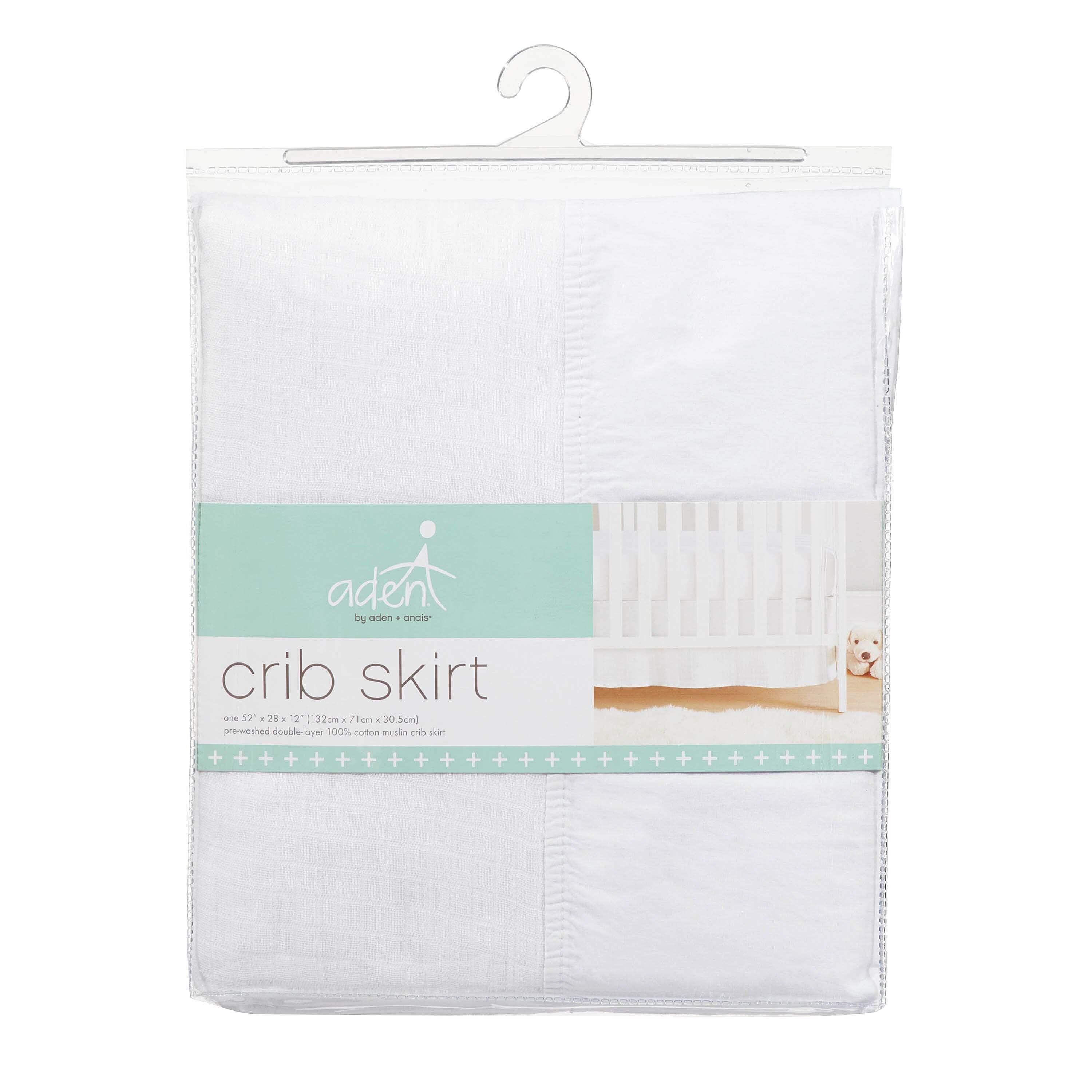 aden + anais essentials aden crib skirt white