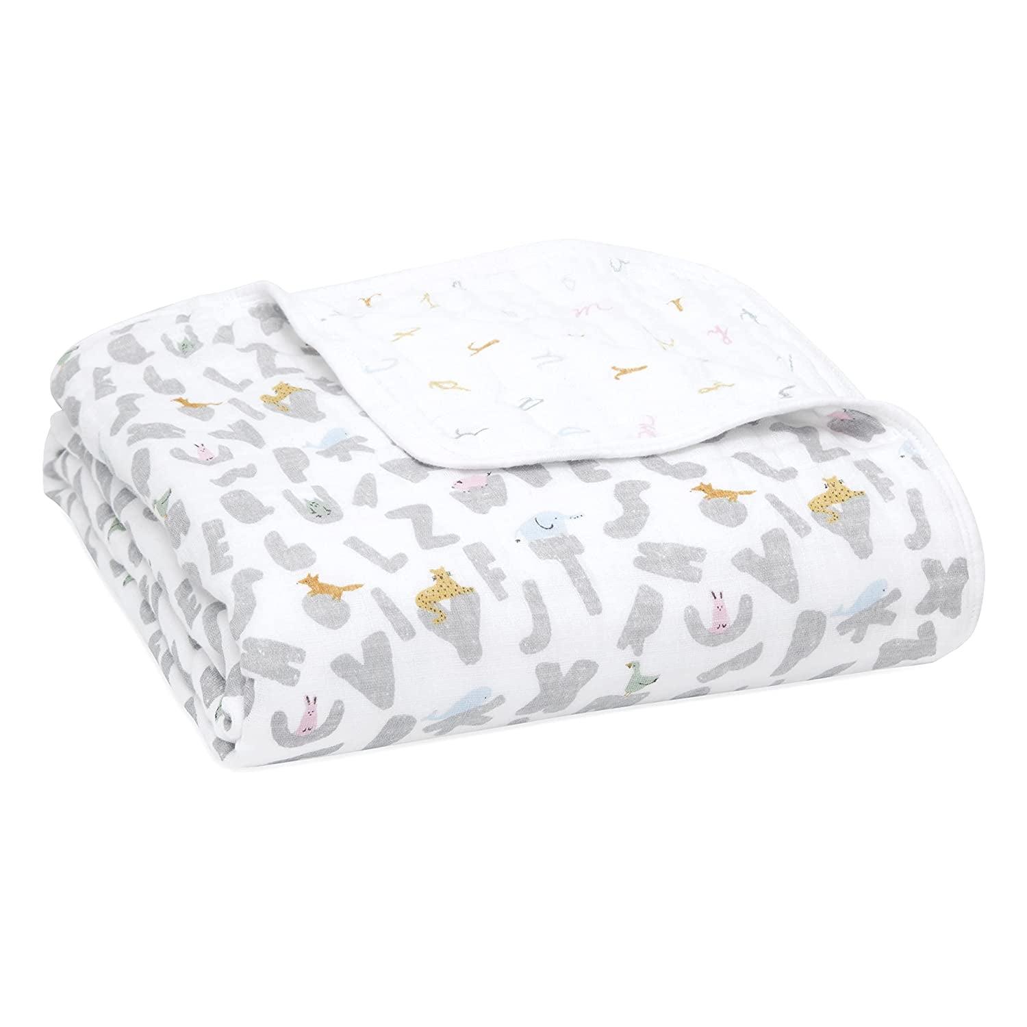 aden + anais essentials alphabet animals muslin blanket