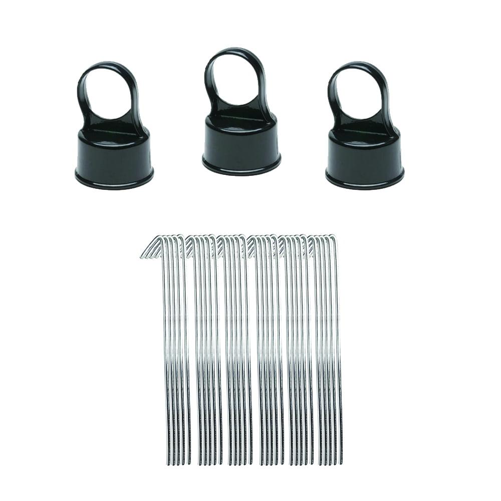 Black Aluminum 1-5/8" Line Post Kit for Chain Link Fencing