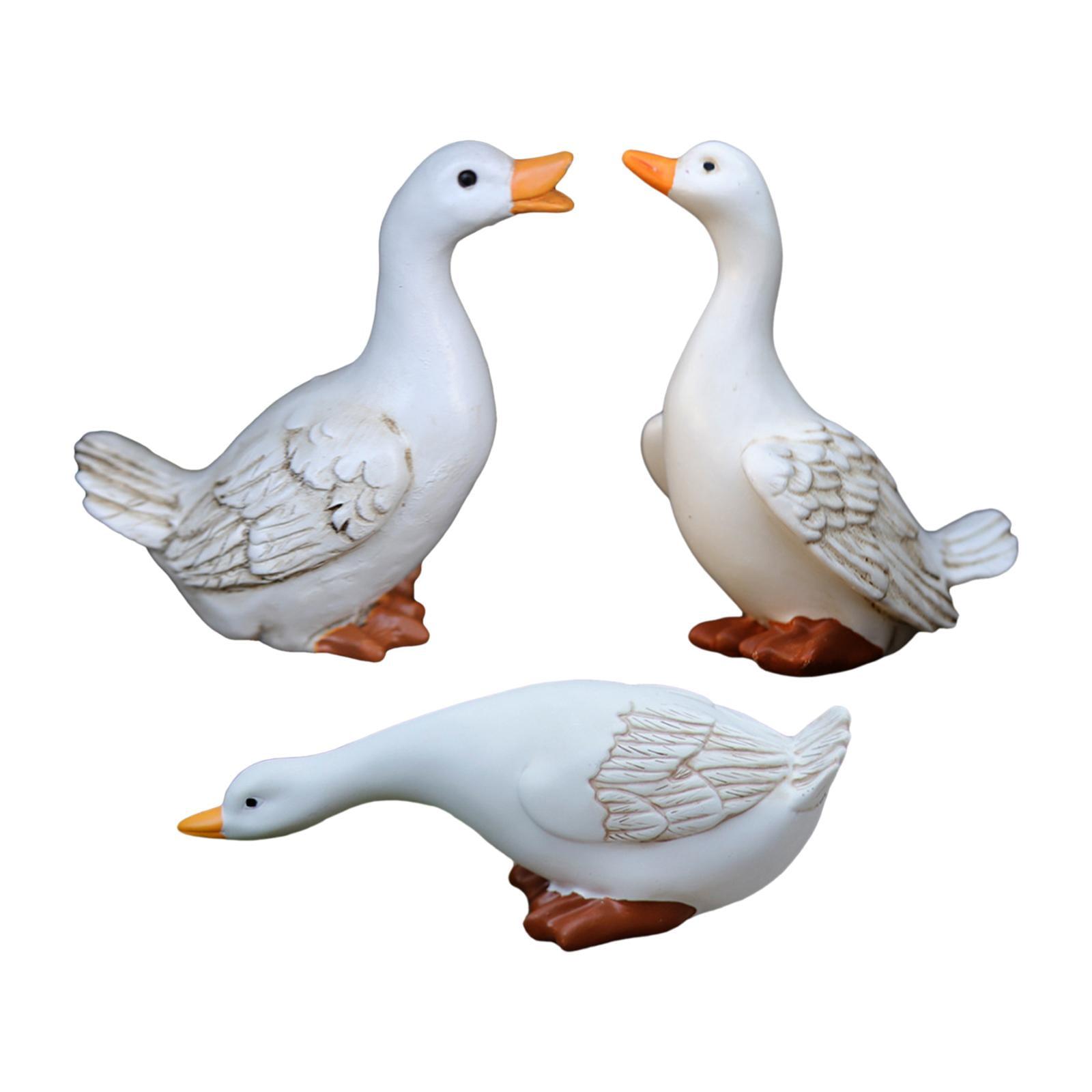 3x Resin Statues Desktop Ornaments Cute Garden Decor Duck Statues Home Decor for Farmhouse Indoors Courtyard Outside Outdoors