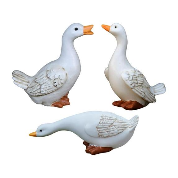 3x Resin Statues Desktop Ornaments Cute Garden Decor Duck Statues Home Decor for Farmhouse Indoors Courtyard Outside Outdoors