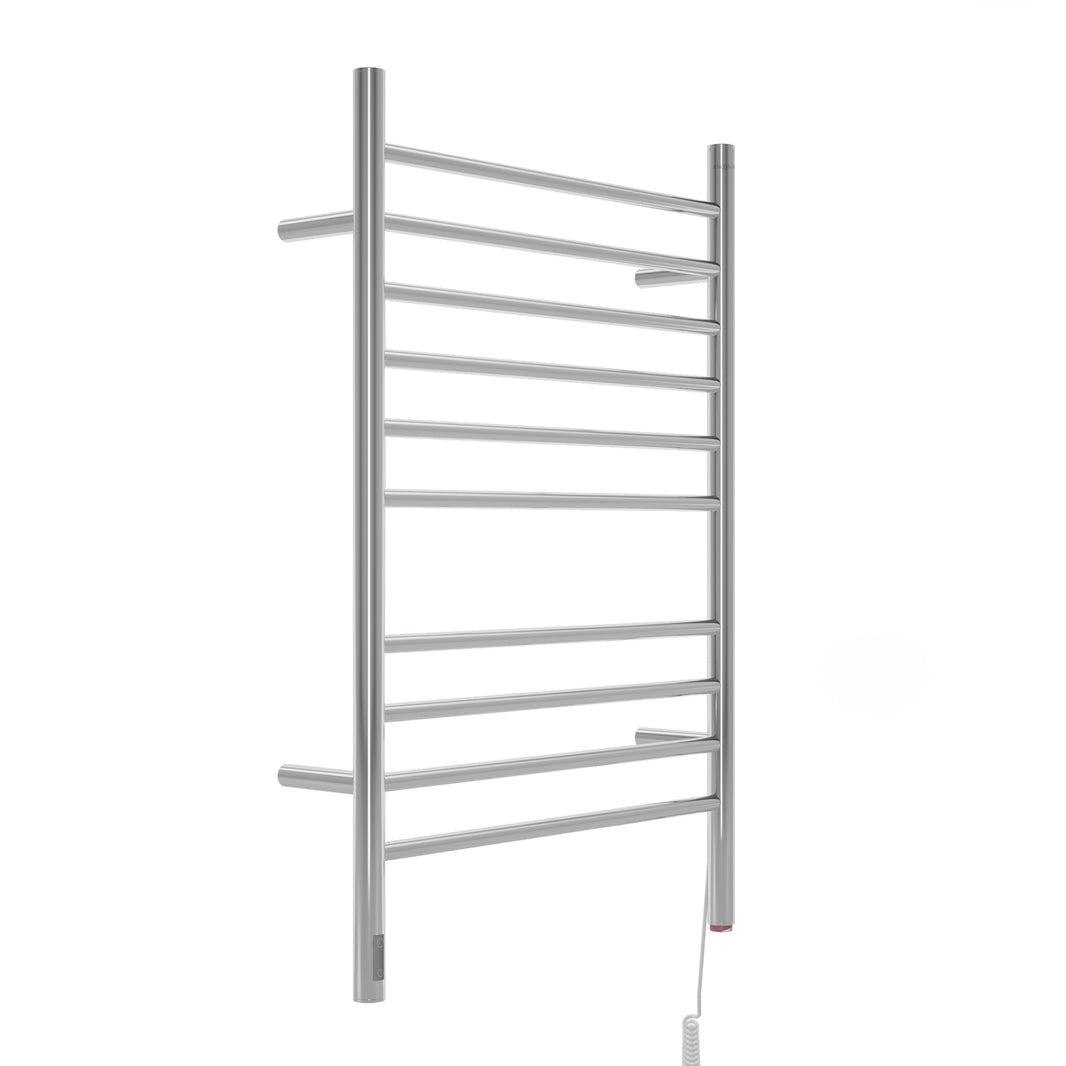 Polished Stainless Steel 10-Bar Wall Mounted Towel Warmer