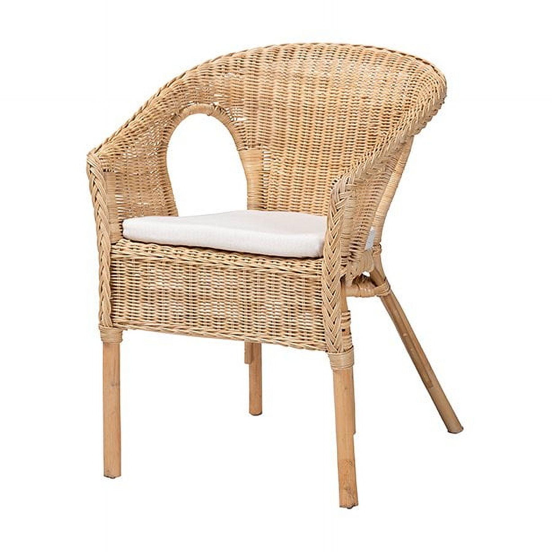 Abbey Natural Rattan Bohemian Dining Arm Chair