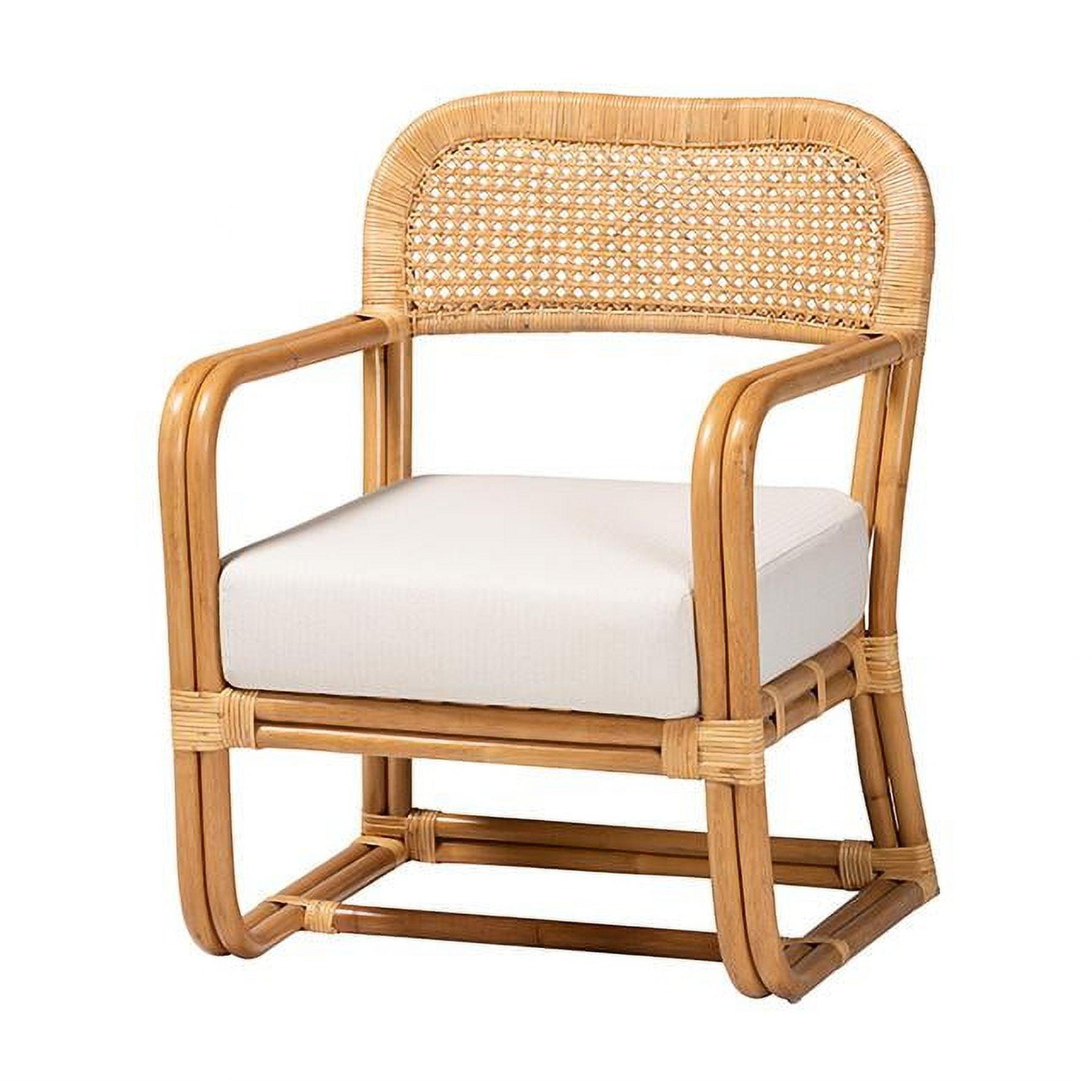 bali & pari Ailith Modern Bohemian Light Honey Rattan Arm Chair