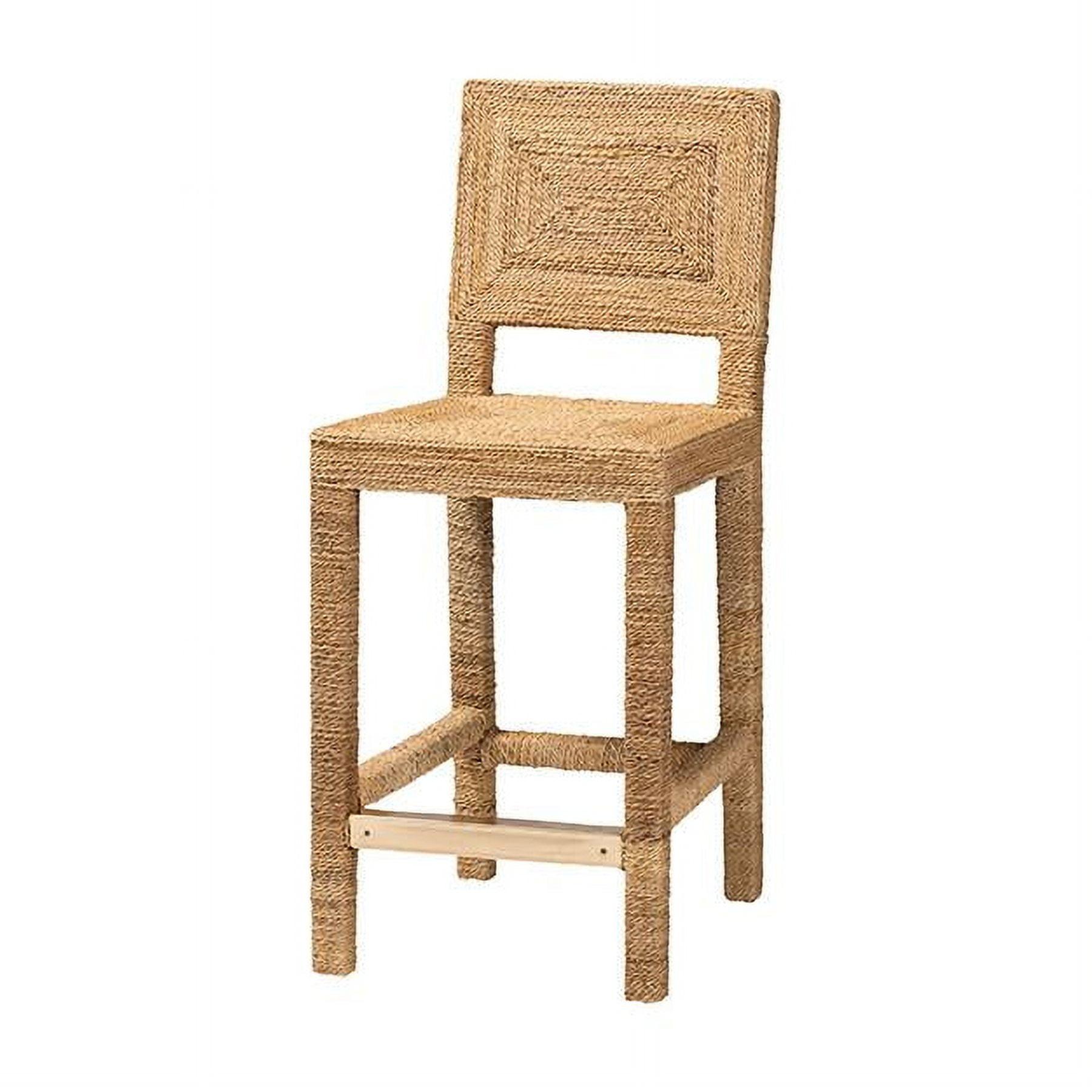 bali & pari Anfield Natural Seagrass and Mahogany Wood Counter Height Barstool: 30 Day Limited Warranty, No Assembly Required