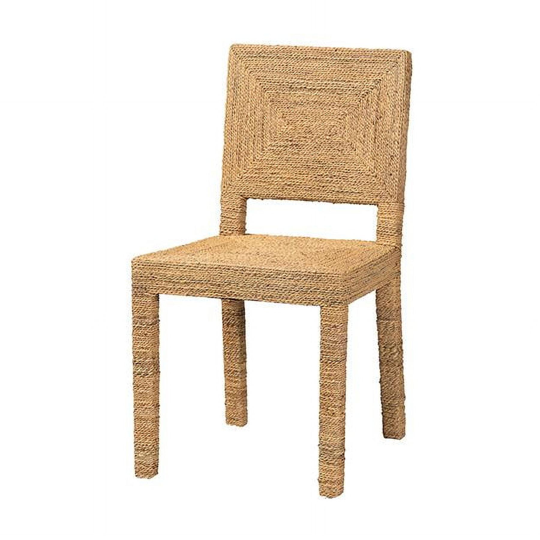 bali & pari Anfield Natural Seagrass and Mahogany Wood Dining Chair Natural