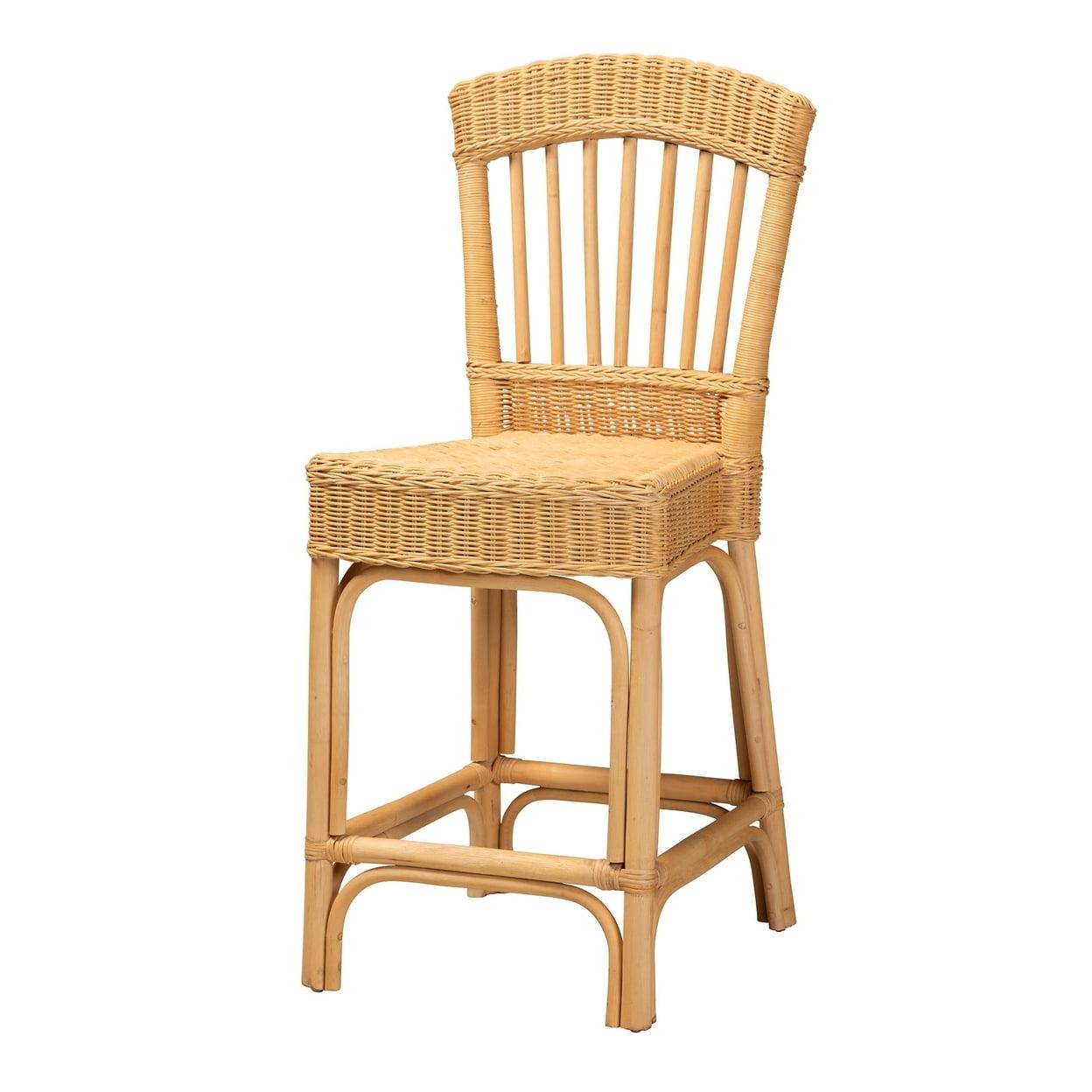 Barito Natural Rattan Bohemian Counter Height Stool