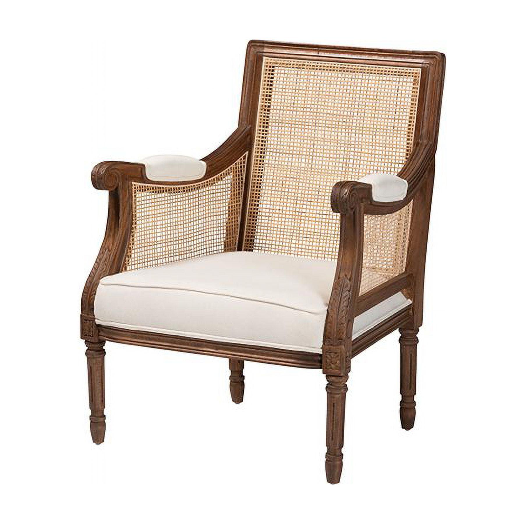 bali & pari Desmond Fabric and Wood Accent Chair