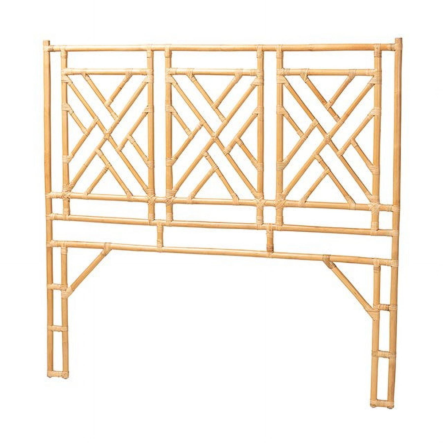 bali & pari Karavo Bohemian Natural Rattan Queen Size Standalone Headboard