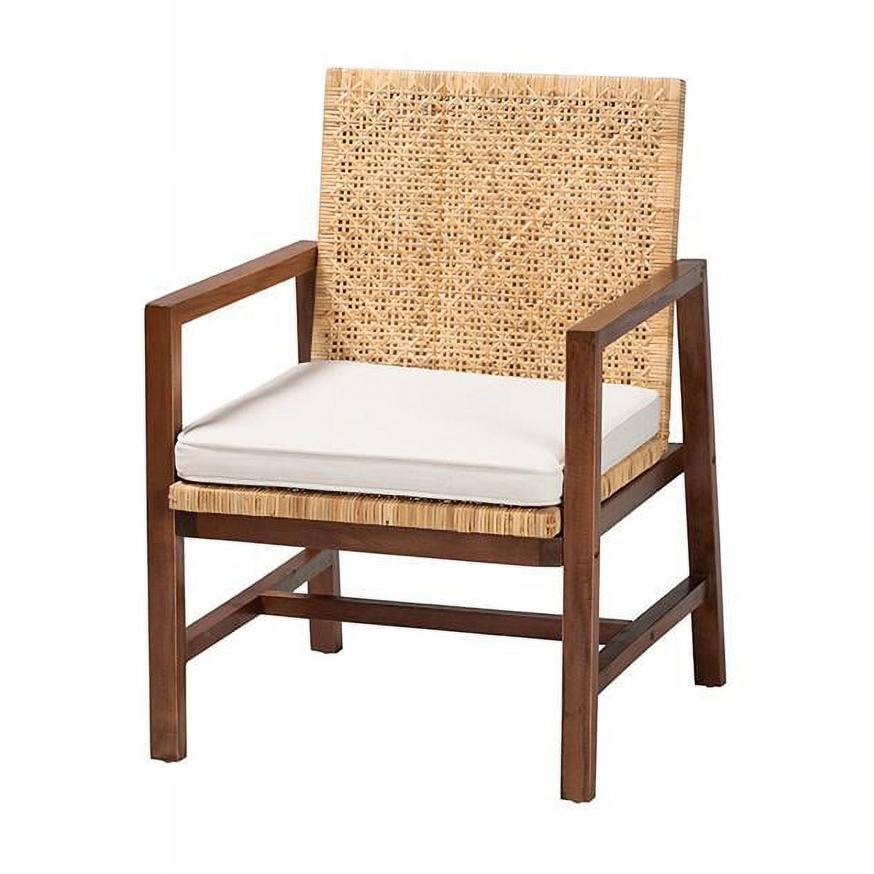 Lovina Light Honey Rattan and Acacia Wood Arm Chair