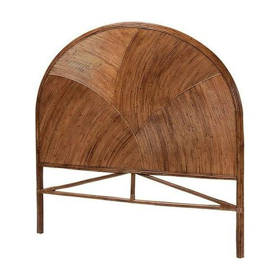 bali & pari Queen Seana Rattan Standalone Headboard Dark Brown: No Assembly, MDF Frame, Spot Clean