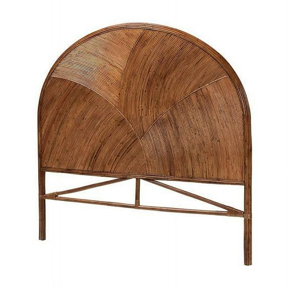 bali & pari Queen Seana Rattan Standalone Headboard Dark Brown: No Assembly, MDF Frame, Spot Clean