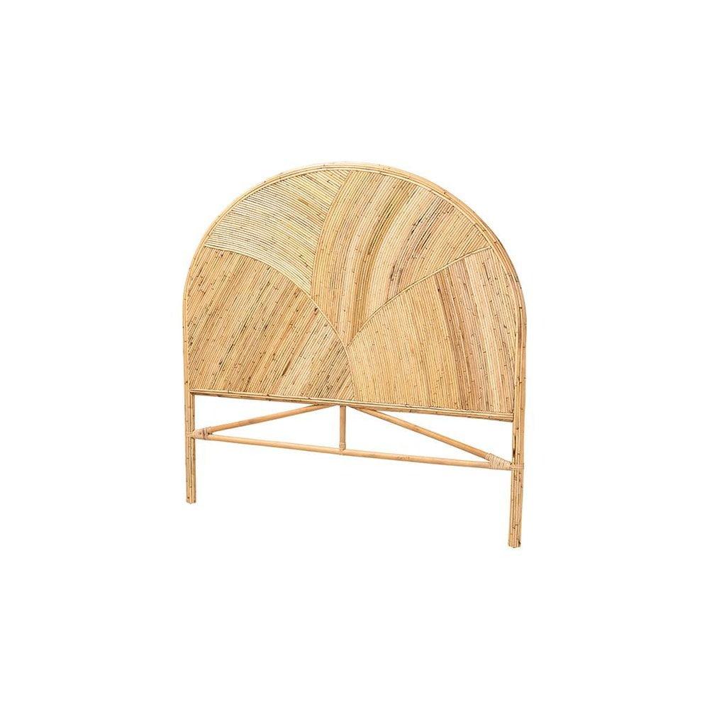 bali & pari King Seana Rattan Standalone Headboard Honey: Bohemian Design, No Mount Needed