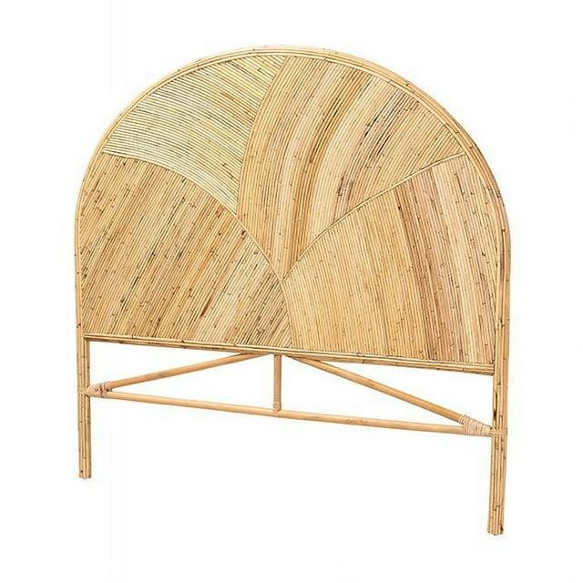 bali & pari Queen Seana Rattan Standalone Headboard Honey: Artisan-Crafted, Bohemian Design, No Mount Needed