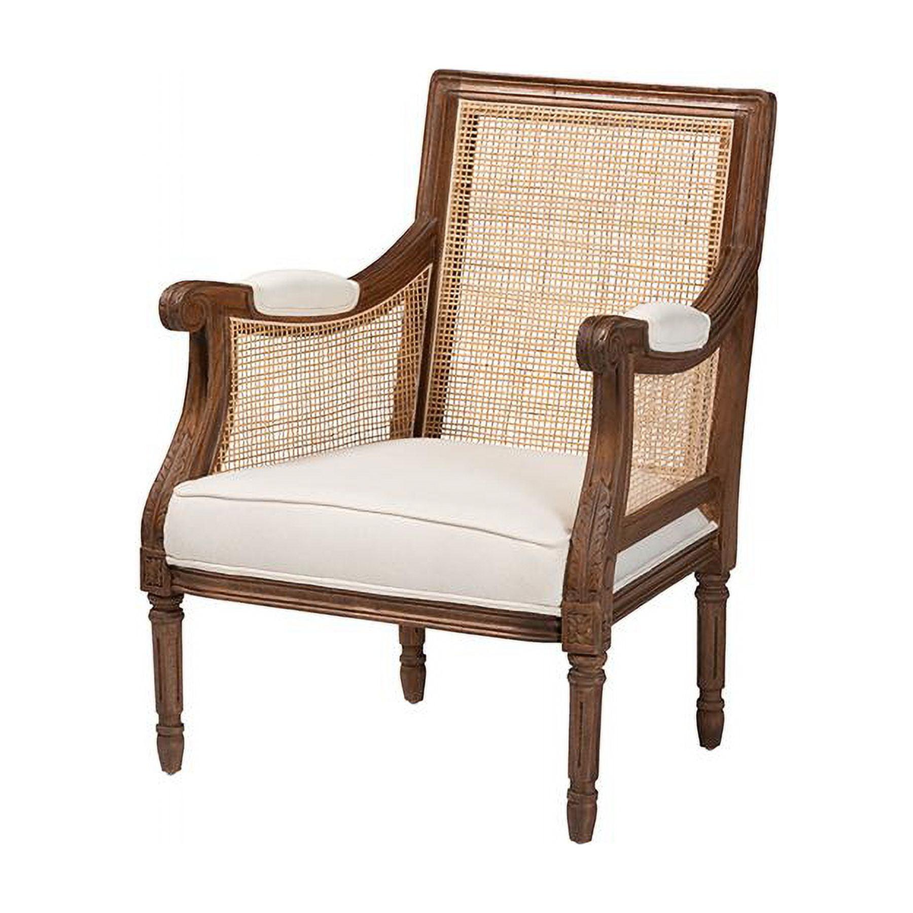 bali & pari Desmond Accent Chair: Traditional French Design, Foam Padded, Woven Back