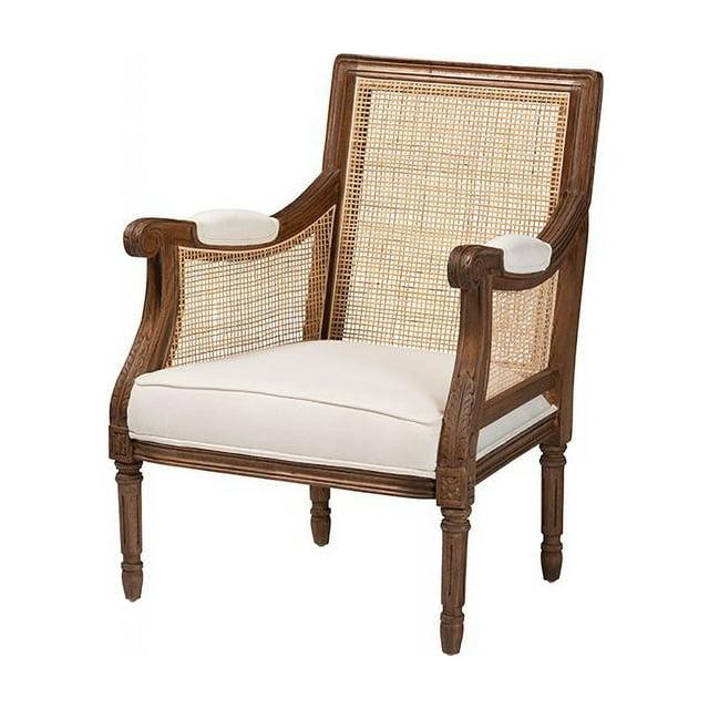 bali & pari Desmond Accent Chair: Traditional French Design, Foam Padded, Woven Back