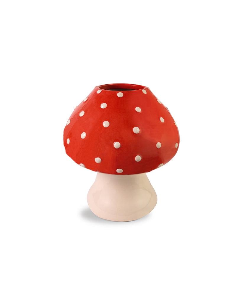 ban.do Decorative Mushroom Vase, Trendy Flower Vase, Cottagecore Room Decor, Unique Ceramic Vase for Home/Kitchen/Office Decorations