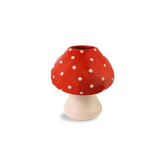 ban.do Decorative Mushroom Vase, Trendy Flower Vase, Cottagecore Room Decor, Unique Ceramic Vase for Home/Kitchen/Office Decorations