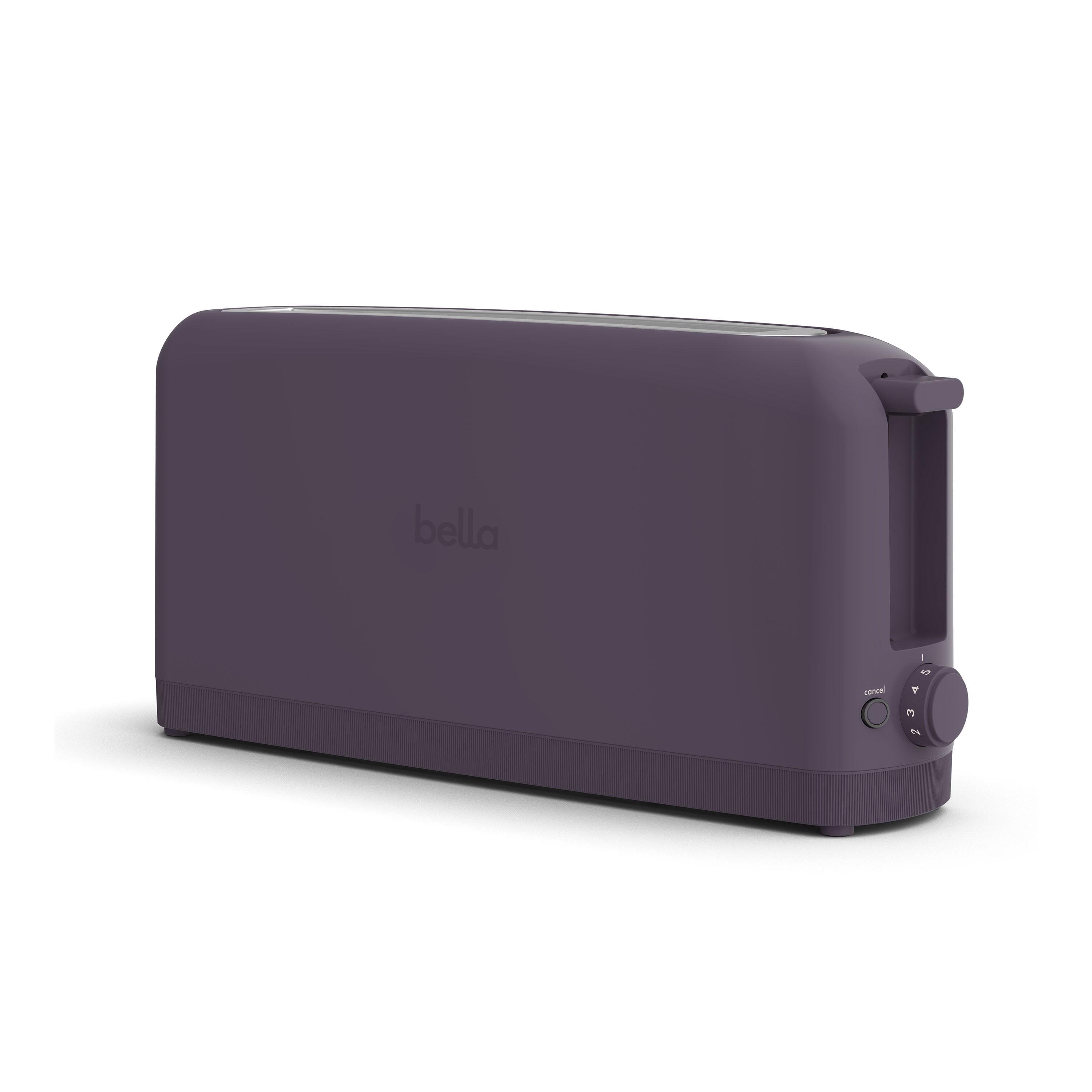 Plum Slim 2-Slice Long Slot Toaster with Crumb Tray